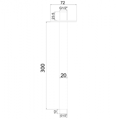 Μπράτσο Ντους MODERN STYLE Οροφής Ματ Χρυσό 30cm Soc Interflex 077384