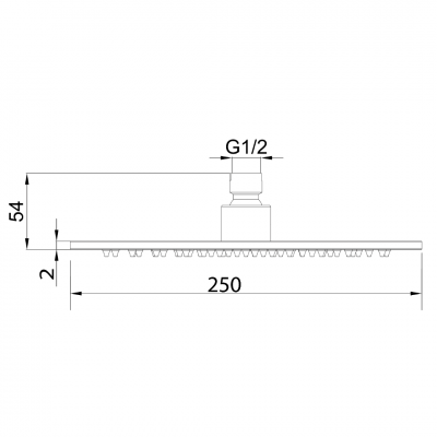 Κεφαλή ντους Slim 077438 Inox 304 Φ25cm Interflex  Χρώμιο