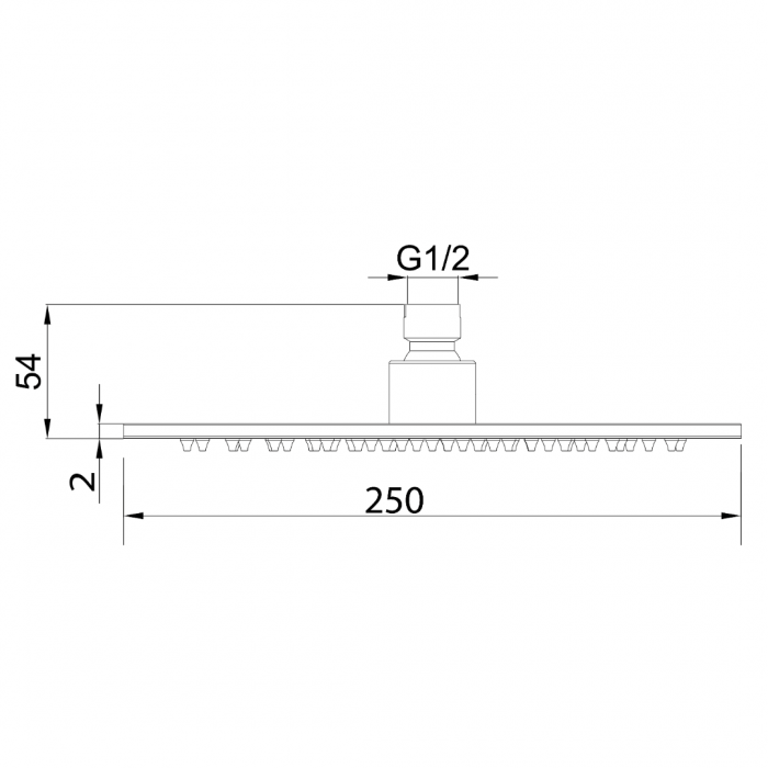 Κεφαλή ντους Slim 077438 Inox 304 Φ25cm Interflex  Χρώμιο