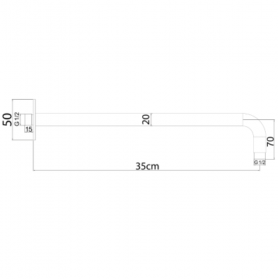 Μπράτσο Ντους BR. GOLD MODERN STYLE 35cm Interflex 077514