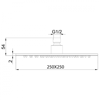 Κεφαλή Nτους Τετράγωνη 25cm x 25cm ST.ST. 304 Μαύρη Interflex 077675