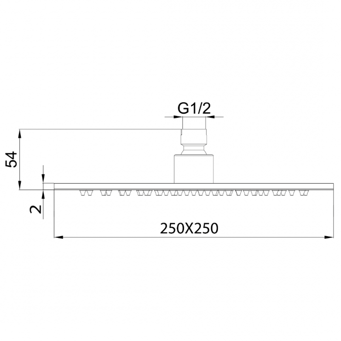 Κεφαλή Nτους Τετράγωνη 25cm x 25cm ST.ST. 304 Μαύρη Interflex 077675
