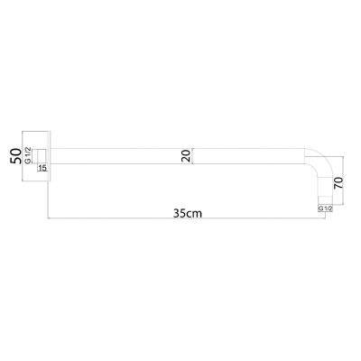 Μπράτσο Ντους Modern Style 35CM Λευκό Ορείχαλκος Interflex 077768