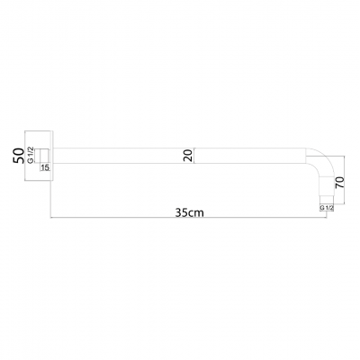 Μπράτσο Ντους Modern Style 35CM Inox 316L Interflex 077806