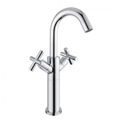 Μπαταρία Νιπτήρα Ψηλή με Μισόστροφο Μηχανισμό Χωρίς Βαλβίδα Rodos Χρώμιο Interflex 077939