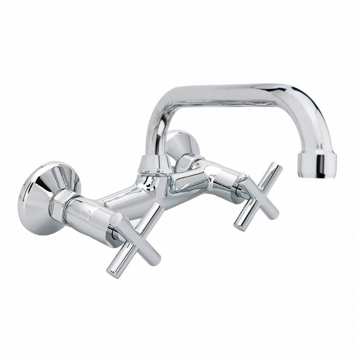 Μπαταρία Νεροχύτη Τοίχου Classic Serie Interflex Χρώμιο 078023