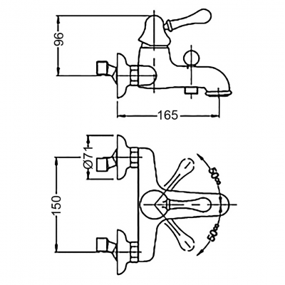 Μπαταρία Mπάνιου με Σετ Ντούς Χρώμιο Maya Interflex 080578