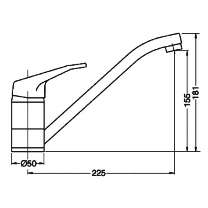 Μπαταρία Nεροχύτη Πάγκου Ίσια Χρώμιο Status Interflex 080620