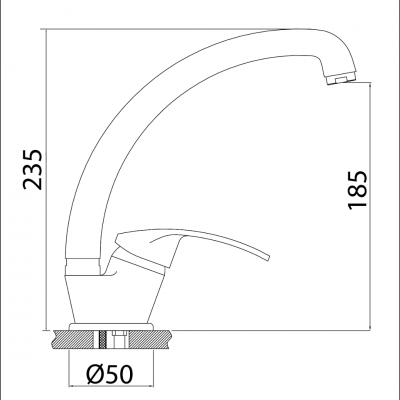 Μπαταρία Nεροχύτη Πάγκου Ψηλή Χρώμιο Status Interflex 080626