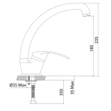 Μπαταρία Nεροχύτη Πάγκου Ψηλή με Ρουξούνι Χρώμιο Intermix Interflex 082527