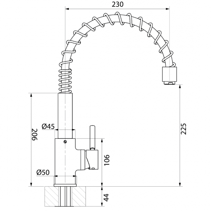 Μπαταρία Νεροχύτη Πάγκου Ψηλή Σπιράλ Kobuk Χρωμέ Interflex 083134