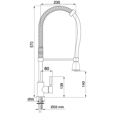 Μπαταρία Νεροχύτη Πάγκου Ψηλή Kit Molla Χρωμέ Interflex 083135