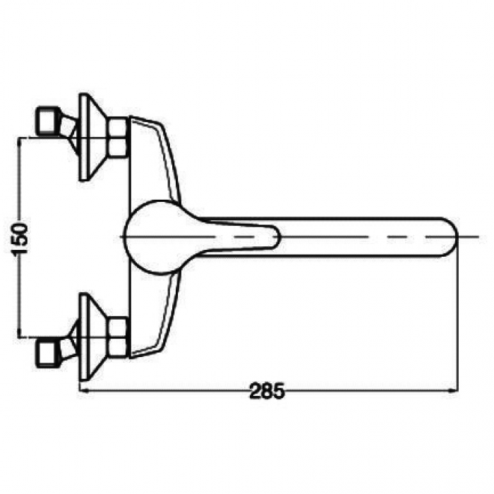 Μπαταρία Nεροχύτη Τοίχου Κάτω Ροή Χρώμιο Intermix Interflex 083516