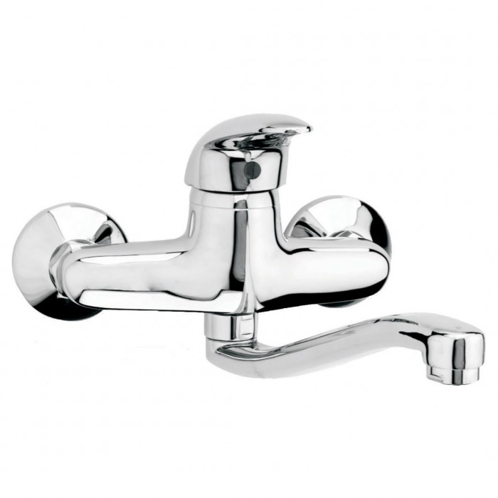 Μπαταρία Nεροχύτη Τοίχου Κάτω Ροή Χρώμιο Intermix Interflex 083516