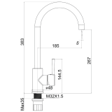 Μπαταρία Νεροχύτη Πάγκου Ψηλή Fashion Χρωμέ Interflex 083875