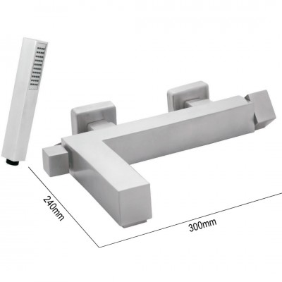 Μπαταρία Λουτρού με Σετ Ντούζ Inox Kybo Steel Interflex 084061
