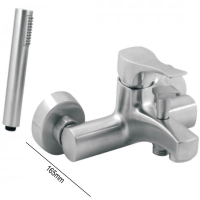 Μπαταρία Λουτρού με Σετ Ντούζ Inox Kybo Steel Interflex 084062