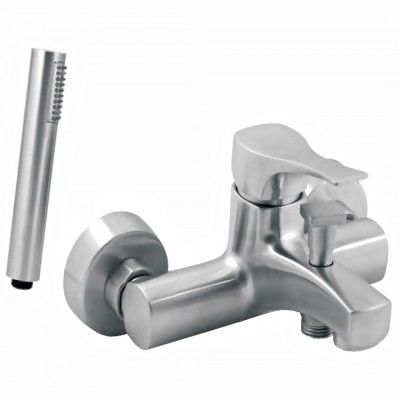 Μπαταρία Λουτρού με Σετ Ντούζ Inox Kybo Steel Interflex 084062