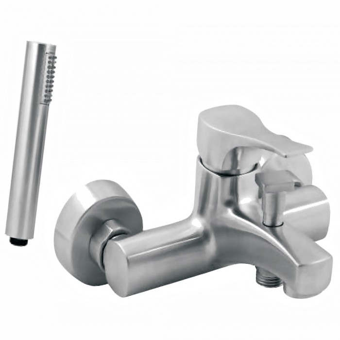 Μπαταρία Λουτρού με Σετ Ντούζ Inox Kybo Steel Interflex 084062