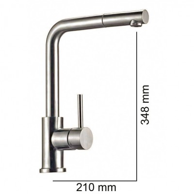 Μπαταρία Νεροχύτη Πάγκου Βούρτσα Ψηλή Duna Inox 304 Interflex 084063