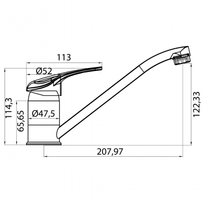 Μπαταρία Nεροχύτη Πάγκου Ίσια Χρώμιο Alice Interflex 085681