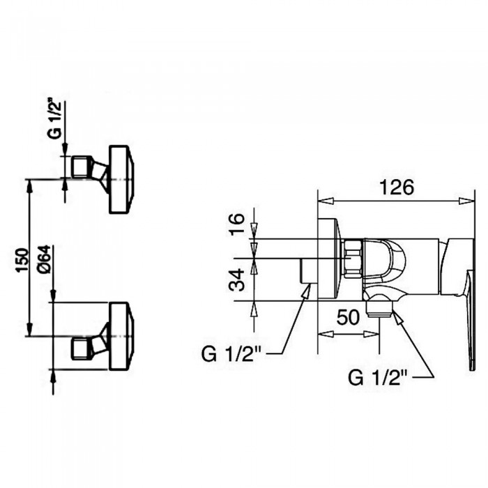 Μπαταρία μπάνιου με σετ ντους Interflex Χρώμιο 085941 Century