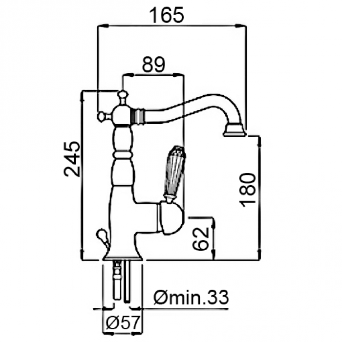 Αναμεικτική Μπαταρία Νιπτήρος Χρωμέ Ψηλή Maya Interflex 086427