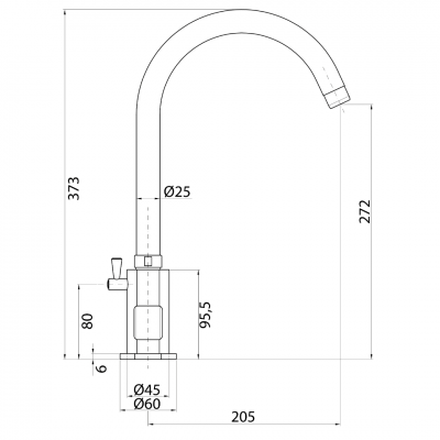 Μπαταρία Νεροχύτη Πάγκου Ψηλή με Φωτοκύτταρο Επαγγελματικής Χρήσης Interflex Χρώμιο 086491