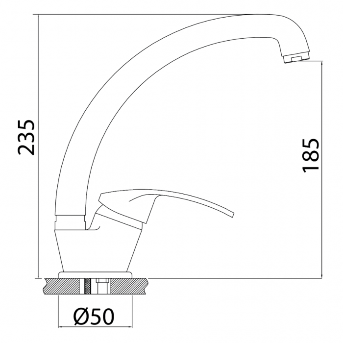 Μπαταρία Nεροχύτη Πάγκου Ψηλή Χρώμιο Drop Interflex 086839