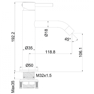 Μπαταρία Νιπτήρα Slim με Βαλβίδα Chic Chrome Interflex 086919