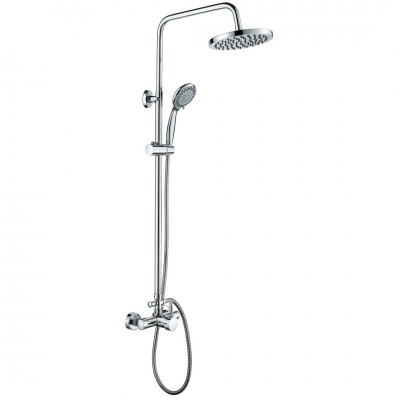 Μπαταρία - Στήλη Nτουζιέρας Art 2 Ροών Piatto Ορείχαλκος Ø20 Χρωμέ Inteflex 086928