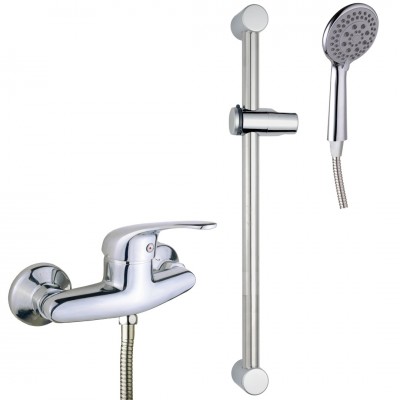 Μπαταρία Ντουζιέρας Σετ Alice Χρώμιο Interflex 087026