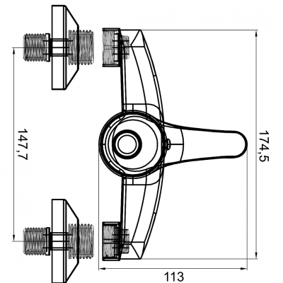 Μπαταρία Ντουζιέρας Σετ Alice Χρώμιο Interflex 087026