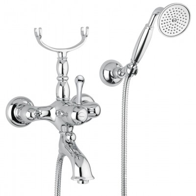 Μπαταρία μπάνιου με σετ ντους Maya Interflex  Χρωμέ 087086 Bugnatese