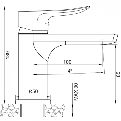 Μπαταρία Νιπτήρα Next Χαμηλή Μαύρη με Βαλβίδα Interflex 087360