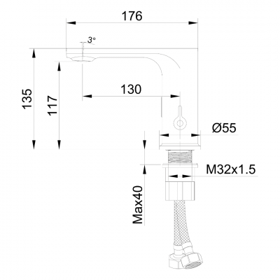 Μπαταρία Νιπτήρος Επαγγελματικής Χρήσης με Φωτοκύτταρο Sensor Mix Χρωμέ Interflex 087434