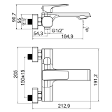Μπαταρία Λουτρού Χρωμίου με Σετ Ντούζ Interflex Romeo 087482