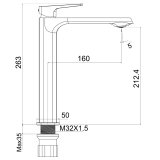 Μπαταρία Νιπτήρα Romeo Ψηλή Μαύρη 28cm Interflex 087488