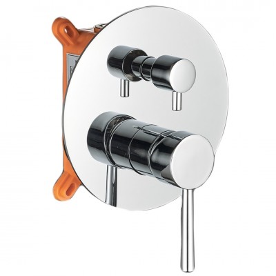 Εντοιχιζόμενη Mπαταρία Nτουζιέρας 3 Ροών Interflex Χρώμιο 087512 Pure 