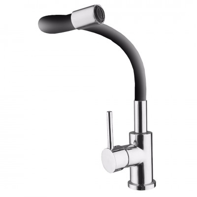 Μπαταρία Νεροχύτη Πάγκου Ψηλή Eco Flex Μαύρη Interflex 087533