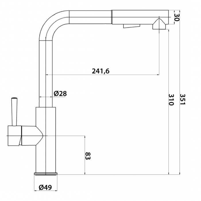 Μπαταρία Nεροχύτη Πάγκου Ψηλή Βούρτσα Χρωμέ Vogue Interflex 087537