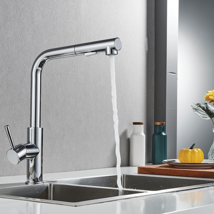 Μπαταρία Nεροχύτη Πάγκου Ψηλή Βούρτσα Χρωμέ Vogue Interflex 087537