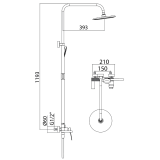 Μπαταρία - Στήλη Nτουζιέρας Way 3 Ροών Piatto ABS Χρωμέ Inteflex 087599
