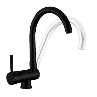 Μπαταρία Νεροχύτη Κλινόμενη Μαύρη Interflex Window 087634 