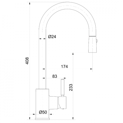 Μπαταρία Νεροχύτη Πάγκου Ψηλή Πλάγια Βούρτσα Kobuk Χρωμέ Interflex 087686