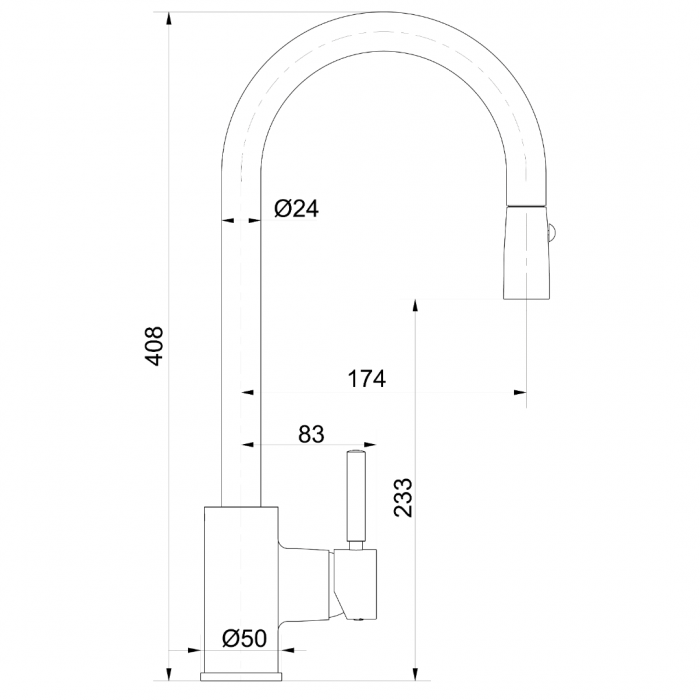 Μπαταρία Νεροχύτη Πάγκου Ψηλή Πλάγια Βούρτσα Kobuk Χρωμέ Interflex 087686