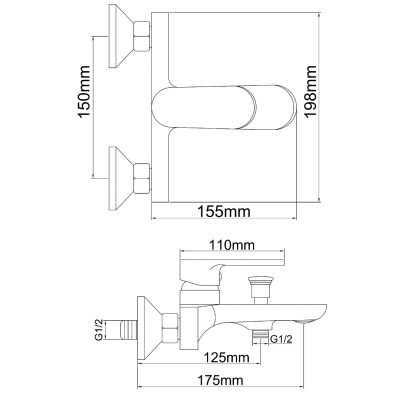 Μπαταρία Λουτρού Χρωμίου με Σετ Ντούζ Interflex Compact 087688