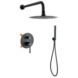 Μπαταρία Ντουζιέρας Μίξεως Σετ Μαύρη Εντοιχισμού 2 Ροών PURE Interflex 087719