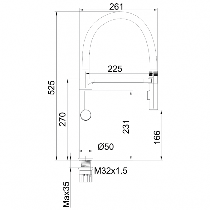 Μπαταρία Νεροχύτη Πάγκου Ψηλή Genius Χρωμέ Interflex 087754