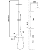 Μπαταρία Ντουζιέρας INOX 316 SLIM Ορειχάλκινη ANDROMEDA COMPLETE 087767